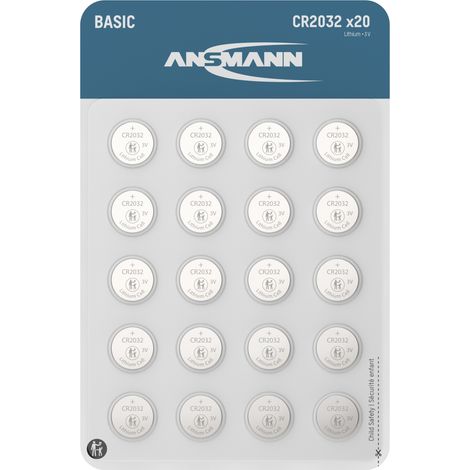 ANSMANN CR2032 Knopfzellen, 20 Stück Lithium Batterien 3V (1/5)