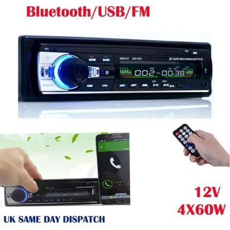 Drfeify Letouch Autoradio Bluetooth Poste Radio Voiture 12V 1Din MP3 Lecteur de Voiture Stéréo Soutient FM-USB-SD-AUX-Bluetooth -OLL (1/2)