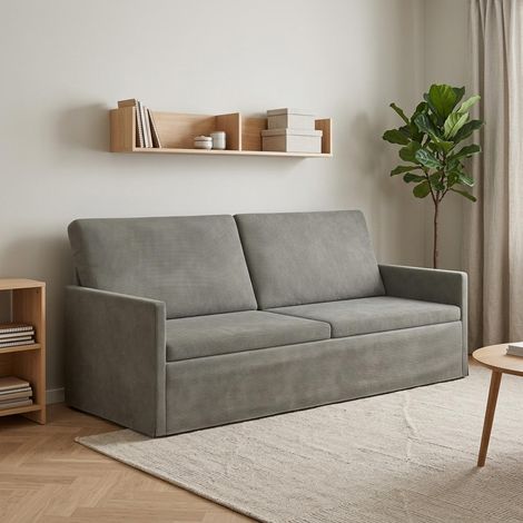 vidaXL Sofá de 3 plazas Gris Claro 190 x 81 x 82 cm Tela de Pana (1/5)