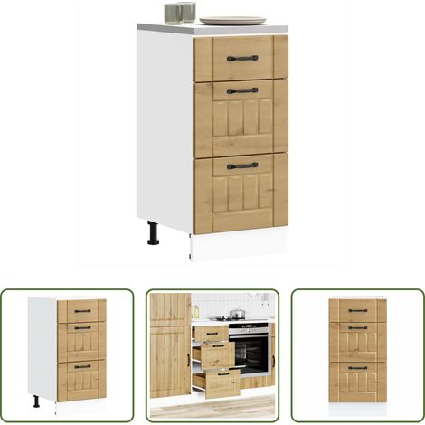 Küchenmöbel - Küchen-Unterschrank Lucca Artisan-Eiche Holzwerkstoff (1/5)