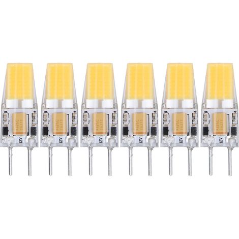 5W AC DC12V COB Ampoule,Ampoule LED GY6.35 Bi Pin Base, Ampoule de plafonnier en Silicone à économie d'énergie, Non dimmable équivalent 30W (Lot de 6), Ampoule COB GY6 35 Plafonnier Silicone Mur (1/5)