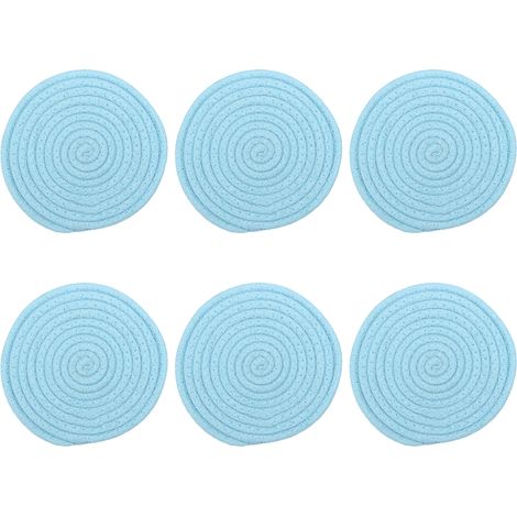 Sous-Verre - Coton Tressé Naturel - Support Métallique Inclus - Protection Table - Lot de 6 (1/5)