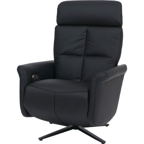 [NEUWERTIG] Relaxsessel HHG-798, TV-Sessel Liegesessel, Liegefunktion drehbar, elektrisch verstellbar Voll-Leder schwarz