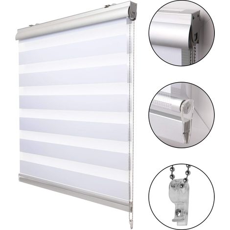 Doppelrollo SolDecor DK9, 140x160cm, Weiß – Klemmfix ohne Bohren