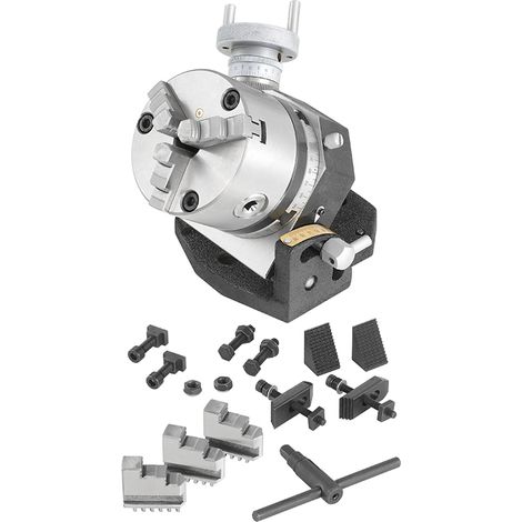 Tavola girevole basculante con mandrino per fresatrice Fervi t017/100