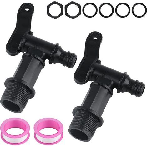 Set of 2 bucket-type taps - high-quality plastic - perfect seal - washer included (1/5)