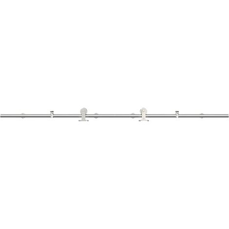 Maison Exclusive - Schiebetür-Beschlagsatz 200 cm Edelstahl Silbe