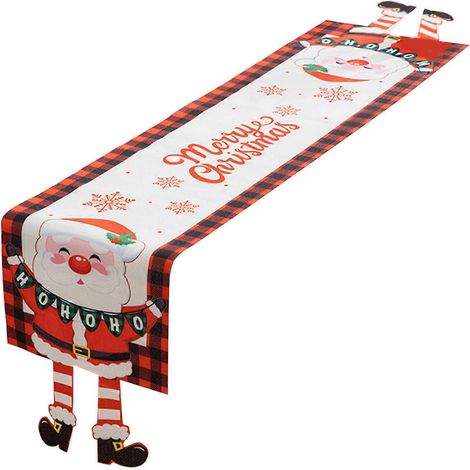 Nappe de Noël avec décoration festive attrayante, chemin de table élégant pour salle à manger, nappe simple couche (1/5)