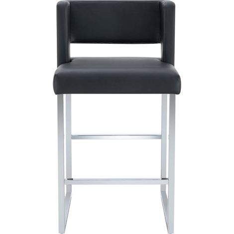 Set di 2 sgabelli da bar neri stile nordico con struttura in metallo argentato MODENUIT (1/5)