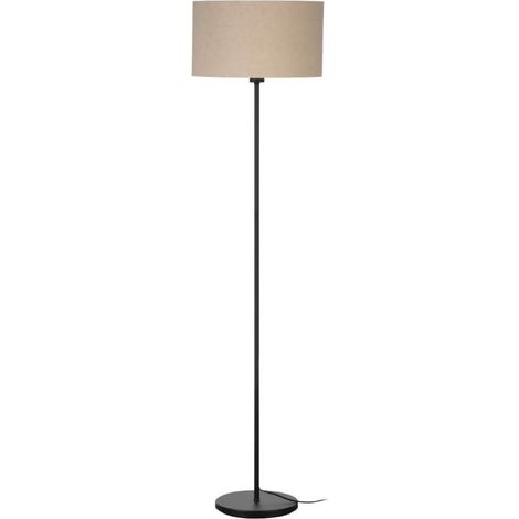 Lampe debout Feniglia en acier noir E27 1x40w H: 151cm Ø38cm avec interrupteur de repose-pieds (1/3)