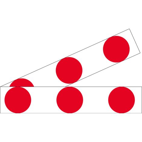 Lot 2 bandes 52mm x 1m - Ronds Rouge - 4640006 (1/2)