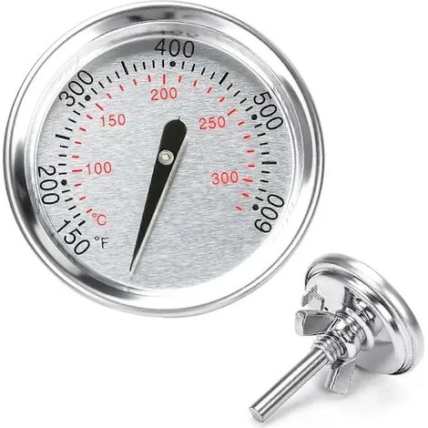 Thermomètre de remplacement pour barbecue Weber Spirit séries 200 et 300, en acier inoxydable, installation facile, écran étanche, couleur argent. (1/5)