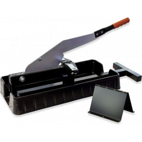 Edma – Guillotine à sol stratifié 230mm – Coupe nette jusqu'à 12mm – Pour PVC, vinyle HD et LVT – Butées amovibles pour coupes en angle (1/7)