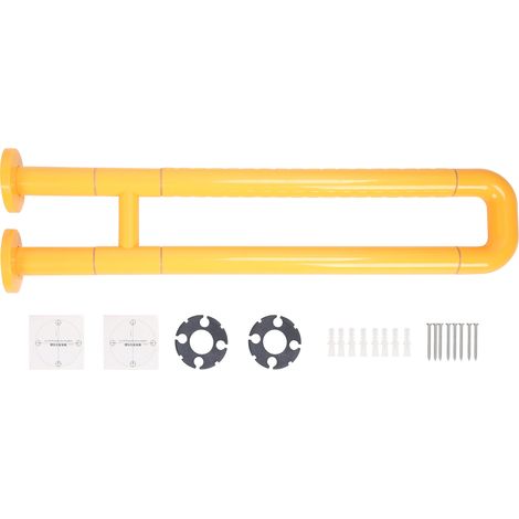 Barre d'appui WC en U antidérapante, acier inoxydable, soutien salle de bain pour personnes âgées (1/5)