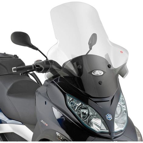 Parabrezza Kappa per Piaggio MP3 300 Sport '08-'17, MP3 500 Business '08-'17, MP3 300/500 Business/Sport '12-'14 (75 x 65 cm) trasparente