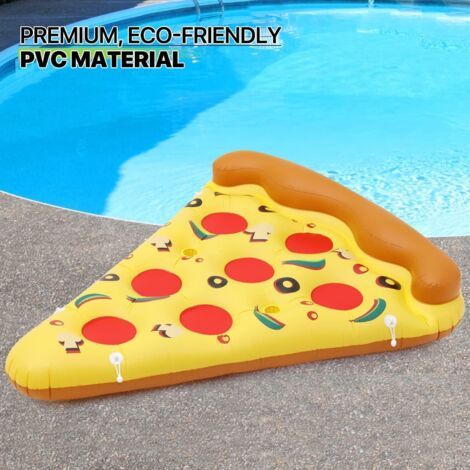 Hamac Gonflable Piscine - Pizza gonflable géante 180 cm x 150 cm matelas flottant en PVC pour piscine lac ou plage, avec valve de gonflage rapide (1/5)