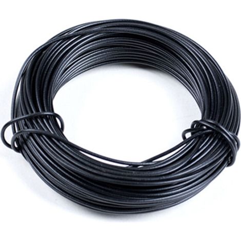 Heavy-duty, multi-purpose metal cable ties, 10/20/40 meters/roll, for gardening and grinding. Black wire. (1/5)