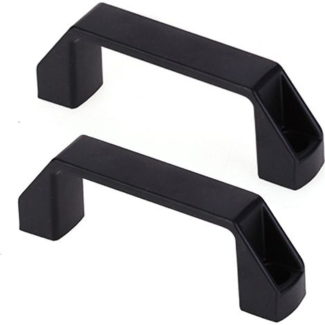 2 poignées de porte coulissantes, alliage d'aluminium, noir, 10,8 cm, pour meubles cuisine chambre placards tiroirs (1/5)