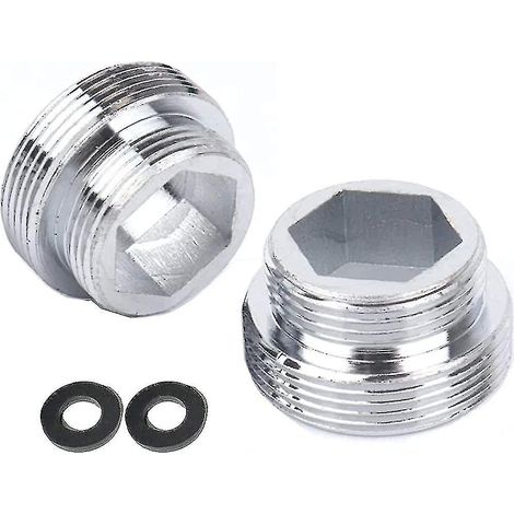 Set mit 2 massiven Metall-Wasserhahnadaptern für Küchenarmaturen-Luftsprudler (M18 auf M22) - HYJ (1/5)