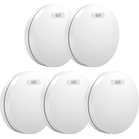 Détecteur de fumée/chaleur connectable Aroha Link - Batterie 10 ans - Capteur de fumée interconnecté - Alarme incendie - Pack de 5 (1/5)