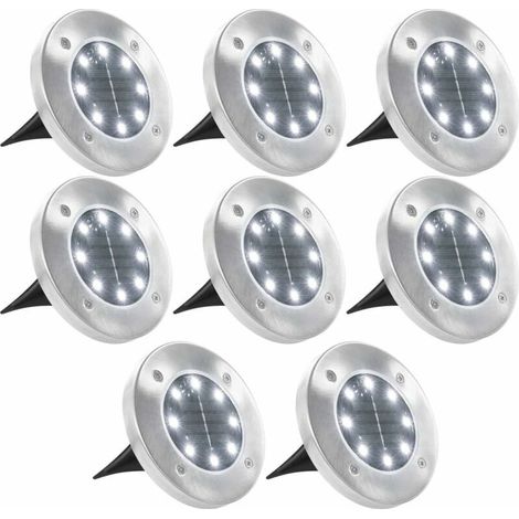 Lampe solaire de sol 8 pcs Lumières LED Blanc vidaXL- BLOW (1/5)