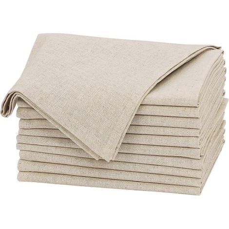 Ruvanti Linen Napkins Set 12, 18x18 Cloth Napkins, Cotton Linen Blend Napkins Cloth Washable, Soft, Reusable Dinner Napkins Wedding, Parties (1/5)