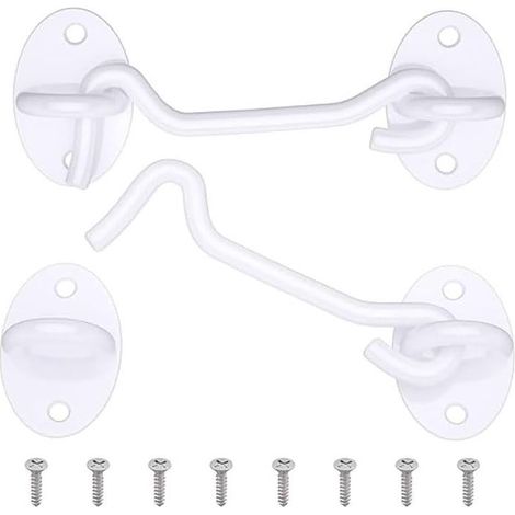 2 PCS Crochet de Cabine Porte Exterieur en Acier Inoxydable Targette de Porte Pour Fenêtre (1/5)
