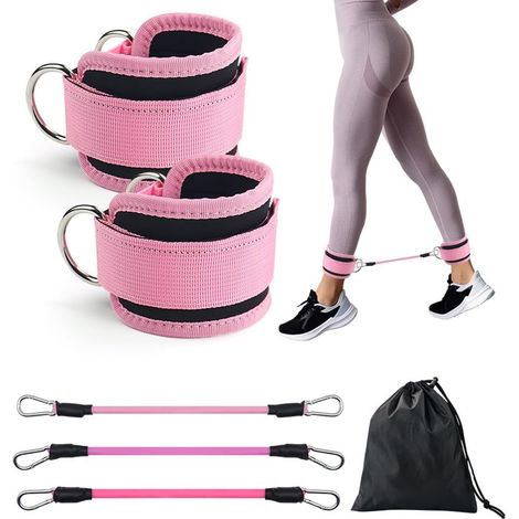 1. Knöchelgewichte, die an Fitnessgeräte angeschlossen werden können, mit verstellbaren Gurten, geeignet für Gesäß- und Beinübungen im Fitnessstudio, Fitnesszubehör. (1/5)