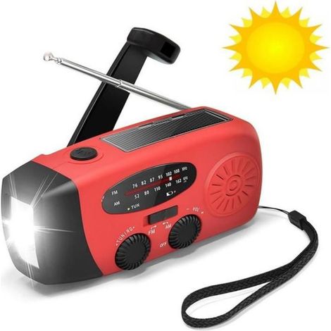 Radio de secours à piles - Radio à remontage manuel - Radio d'urgence - Radio d'urgence solaire à remontage manuel (1/5)
