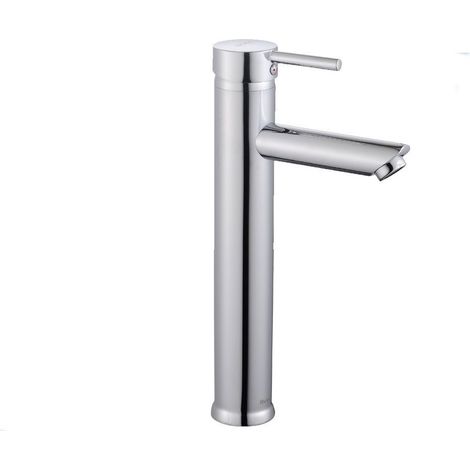Rubinetto per bagno ultra moderno cromato lucido miscelatore orientabile per lavabo a canna alta (1/4)