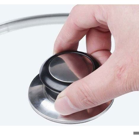 Bouton de couvercle pour casserole - - Lot de 3 pièces - Acier inoxydable - Bakélite (1/4)