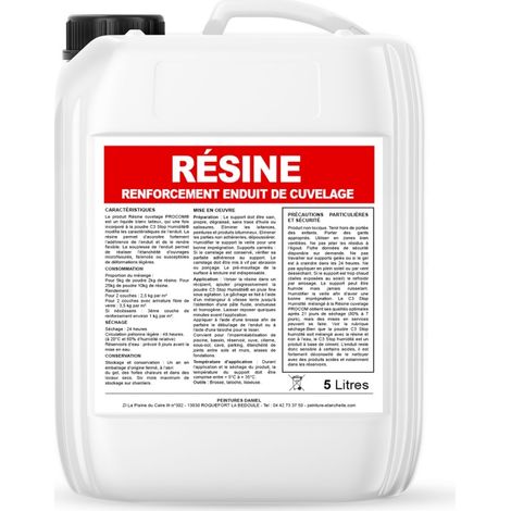Procom – Résine cuvelage souple pour étanchéité – Adjuvant C3 Stop Humidité – Flexible pour supports fissurés et déformables – 5 litres