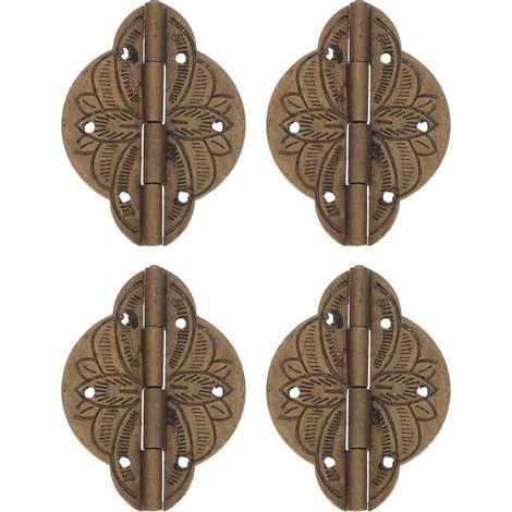 4 Charnières en Laiton Antique 42 X 31 Mm pour Coffrets à Bijoux, Charnières Métalliques Rétro pour Meubles en Bois, Quincaillerie Vintage pour Boîtes, Armoires et Coffres (1/5)