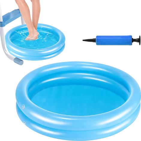 Bain de Pieds Gonflable, Bassin Pied Piscine, Pediluve Gonflable, Bassin Pédiluve pour Piscine, Baignoire à Pieds Portable avec Pompe à Air pour Échelle d'entrée de Piscine, Camping, Plage (1/5)
