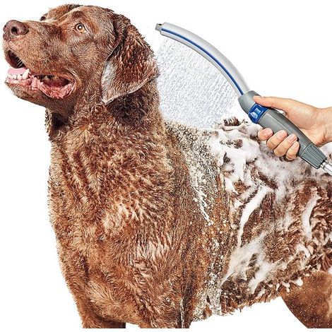 Pistola pulverizadora profesional para mascotas, para un lavado y limpieza rápidos y sencillos, Equipada con una manguera extensible 2,4 metros (1/5)