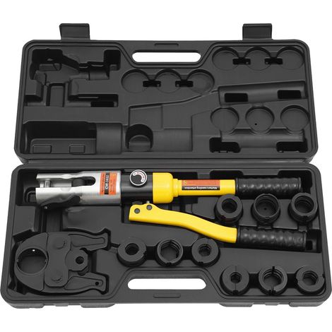 Outil de sertissage hydraulique, force maximale de 10T, fonctionnement manuel, JAUNE (1/2)
