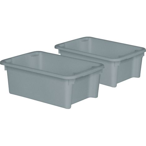 BRB 2 Drehstapelbehälter, LxBxH 600x400x220 mm, 30 Liter, grau