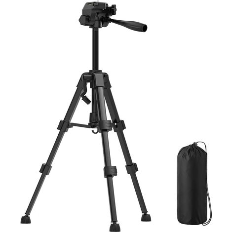 Trépied pour Niveau Laser, Basculement et Rotation du Niveaux Laser de 90°, 180°et 360°Verticalement ou Horizontalement, avec 1/4" Filetage, Sac en Tissu (Hauteur: 30-65 cm) (1/5)
