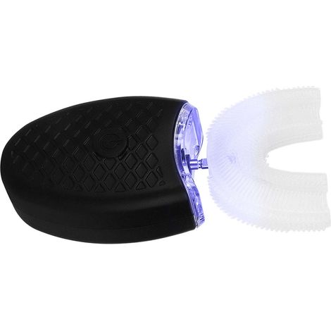 Brosse à dents électrique sonique pour adultes en forme de U, brosse à dents à nettoyage automatique, outil de soin buccal (Noir Type d'adulte) (1/5)