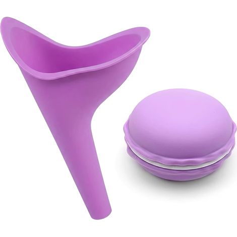 1pc Urinal for Women, Standing Woman, Foldable Urinal for Women, Standing Pee, Reusable Urine Funnel for Women, Standing Maternity Pot, Portable with Storage Case (Purple) (1/5)