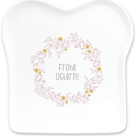 Assiette à toast Joyeuses Pâques, 14,5 x 15,5 cm
