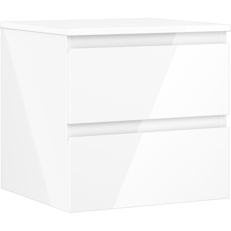 Mexen Orio Badezimmerschrank 50 cm mit Waschtisch, 2 Schubladen, weißer Glanz - 91A10-05047-2-BFFC00 (1/5)