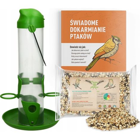 Mangiatoia a tubo PER uccelli PER mangime a base di cereali per l'inverno (1/5)