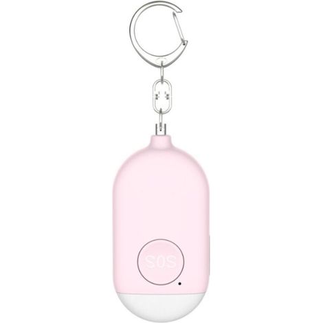 (Blanc)130DB Alarme Personnelle Anti-Agression avec Porte-clé,Rechargeables Alarme de Poche avec LED Lampe de Poche Torche Alarme,pour Femme Enfants Personnes aîné