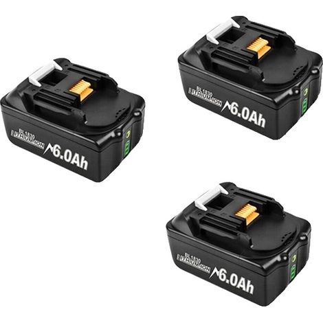 Batterie Makita 18V, capacité 6Ah, compatible avec BL1830/BL1860, 18V, 18V-d, 3 (1/2)