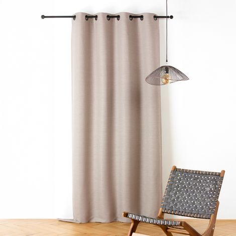 Rideau phonique coton et chanvre tressage naturel Ecru 140x240 cm