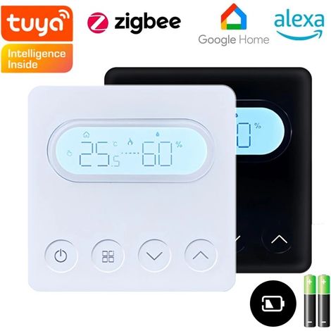 Termostato Smart Zigbee a Batteria Beca BHT-209-GCZB con Contatto Pulito per Controllo Riscaldamento a Caldaia  Nero (1/5)