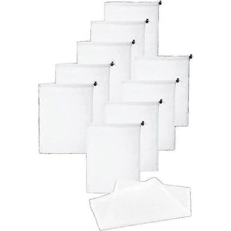 YMYNY Lot de 10 sacs à mailles fines pour aspirateur de piscine, jet de piscine de remplacement 9 x 12 po