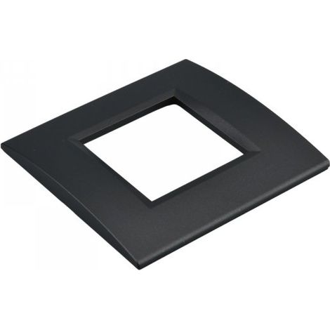 Placca Plastica Quadrata MBL 2M Nero Compatibile Bticino Living