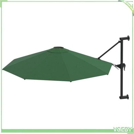 Parasol mural - FAFEICY - 44864 - 300 cm - Vert - Mât métallique inclinable (1/5)
